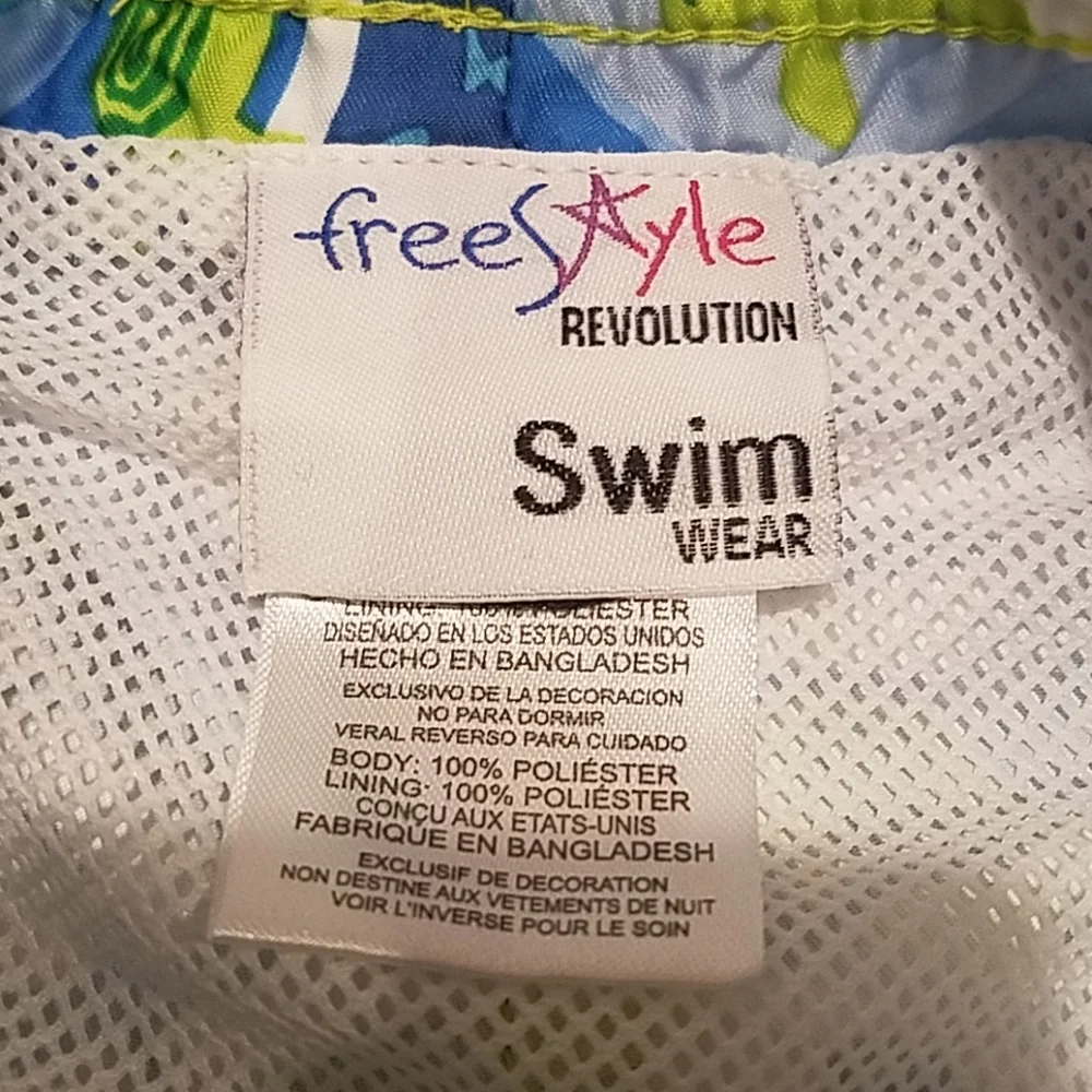 Freestyle Boy's Size 24 Months Swim Trunks Turtle Blue Fish Toddler Blue